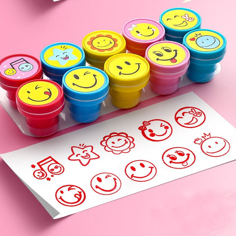 10pcs Self-ink Stamps Children Toy
