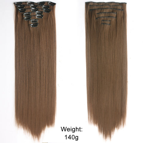 New Long Straight Clip In Hairpiece Hair Extensions