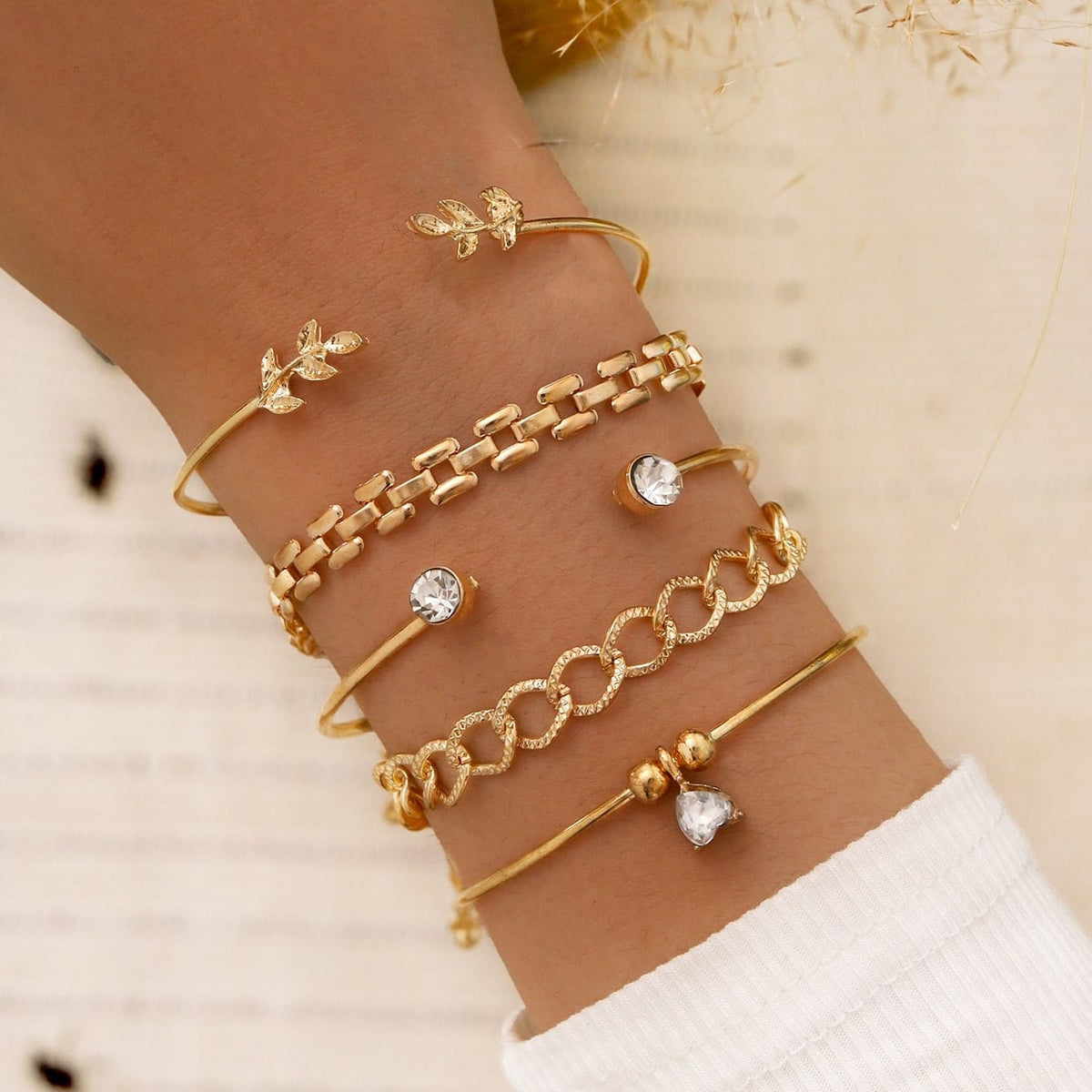 New Trendy Geometric Link Chain Bracelet Set