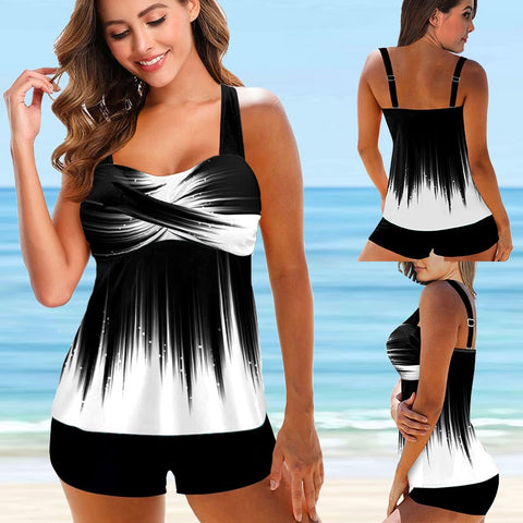 Women Flower Vintage Bodysuit Swim Beachwear