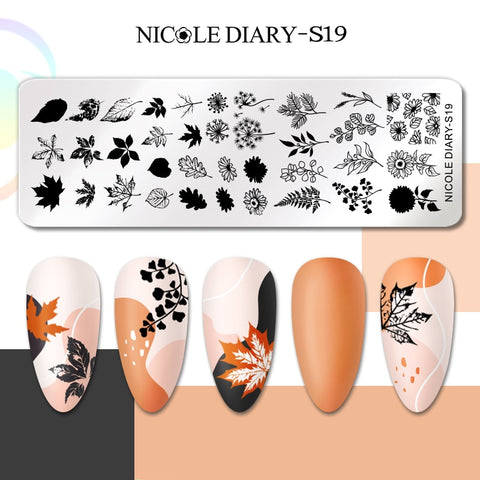 New Flower Leaves Nail Stamping Plates