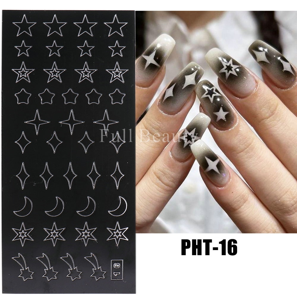 New Heart Butterfly Star Nail Stickers