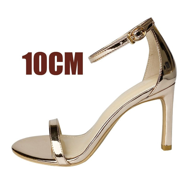 Women Open Toe Ankle Strap Stiletto Heel