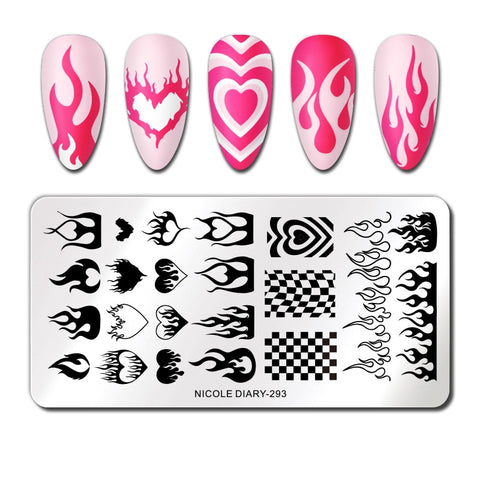 New Marble Abstract Geometry Nail Stamping Plates