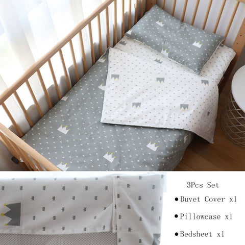 3 Pcs Baby Crib Bedding Set