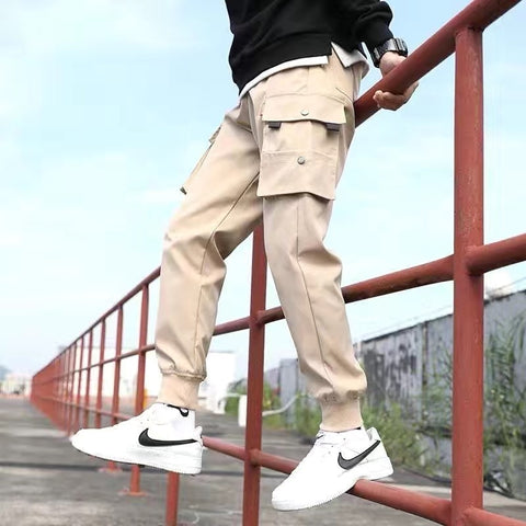 Men Ribbons Harem Jogging Pants