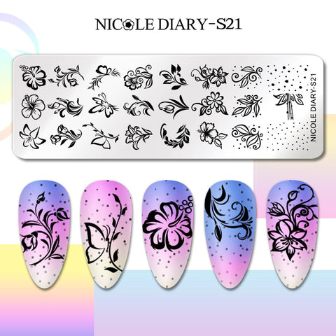 New Flower Leaves Nail Stamping Plates