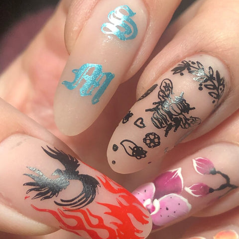 1Pcs Alphanumeric Nail Art