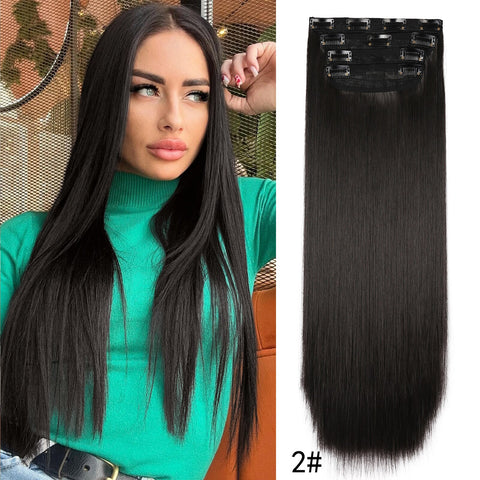 4Pcs/Set 20Inch Synthetic Hair Clip