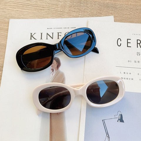 Summer Vintage Small Square Frame Oval Sunglasses