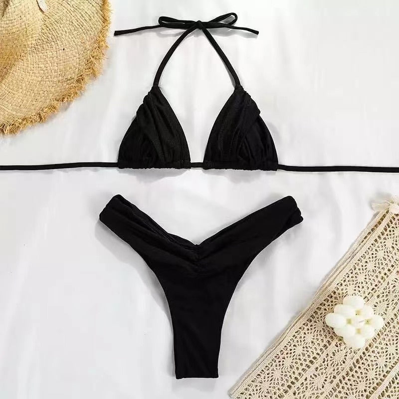 2023 Women Halter Brazilian Bikini Set