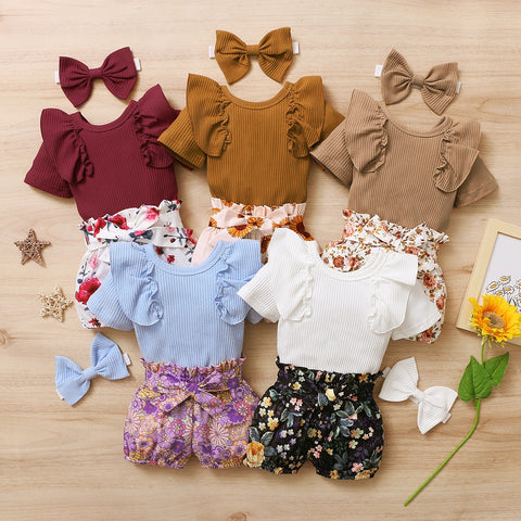 3Pcs Baby Girl Clothes Set