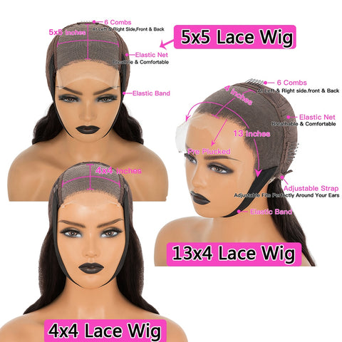 13x4 Transparent Lace Frontal Wig Brazilian Human Hair