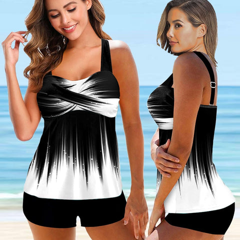 Women Flower Vintage Bodysuit Swim Beachwear