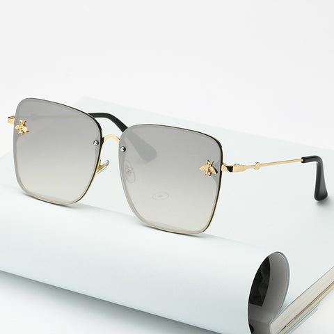 New Oversize Rimless Square Bee Sunglasses