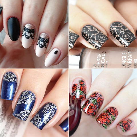 New Lace Flowers Nail Stamping Plates
