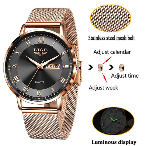Women Stainless Steel Mesh Watches