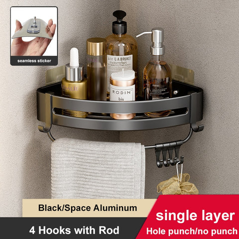 Aluminum Shower Corner Caddy Storage Shelf
