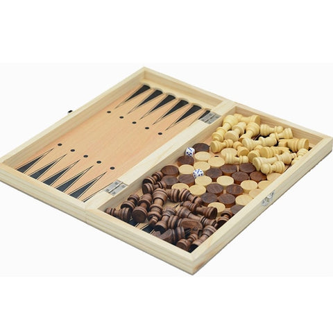5Size Folding Wooden International Chess Set
