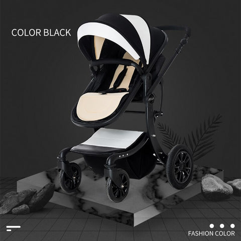 New Leather 2 in 1 Baby Stroller