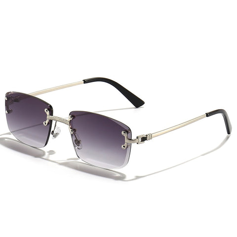 New Blue Gradient Lens Metal Sunglasses