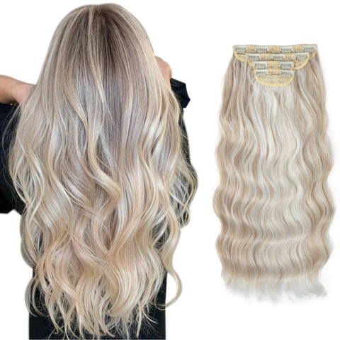 4pcs/set Synthetic Long Wavy Clip In Hair Extensions