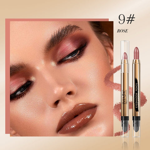 12-Color Eyeshadow Silkworm Blush Brighten Eye Makeup