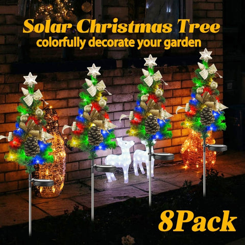 Solar Christmas Tree Decor Lights Outdoors LED Waterproof