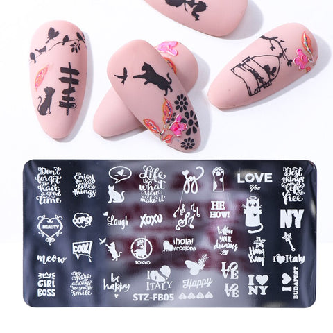 New Nail Stamping Lace Petals