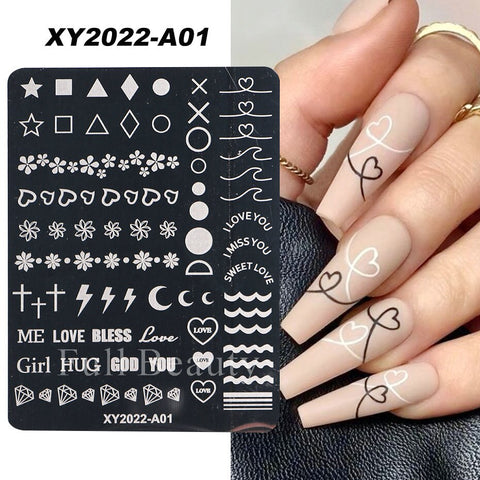 New Nail Charm Mold Stencil Tools