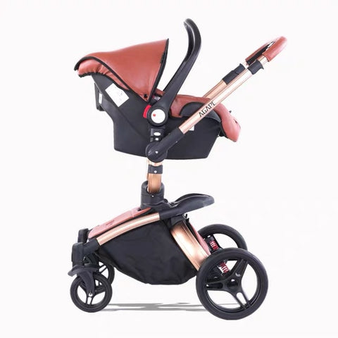 Newborn Carriage PU leather High Landscape Stroller