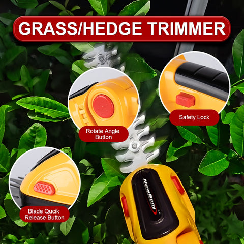 2 in 1 24V Cordless Electric Hedge Trimmer