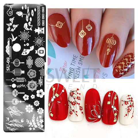 New Plam Tree Nail Stamping Plates