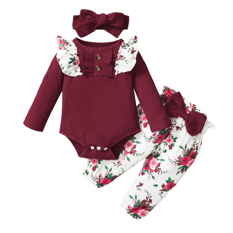 3Pcs Baby Girl Clothes Set