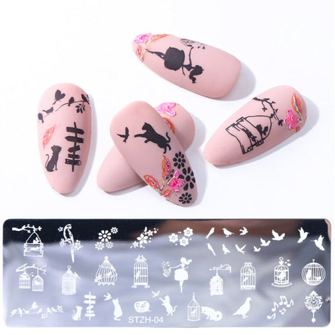 New Nail Stamping Lace Petals