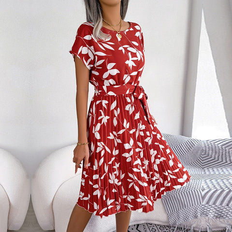 Summer Short Sleeve High Waist Chic Dress