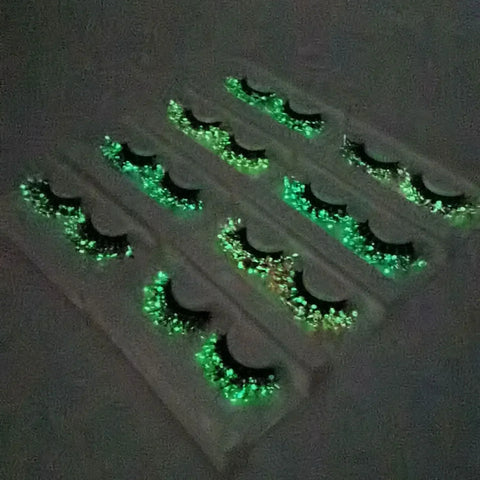 Color Luminous 3D Eyelashes Glitter Sequins Thick and Exaggerated
