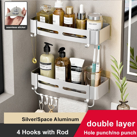Aluminum Shower Corner Caddy Storage Shelf