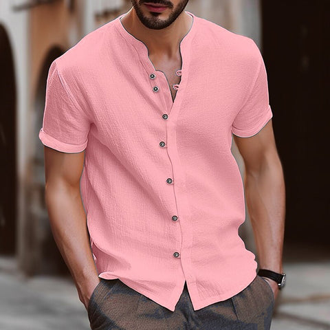 Summer Men Casual Cotton Linen Shirt