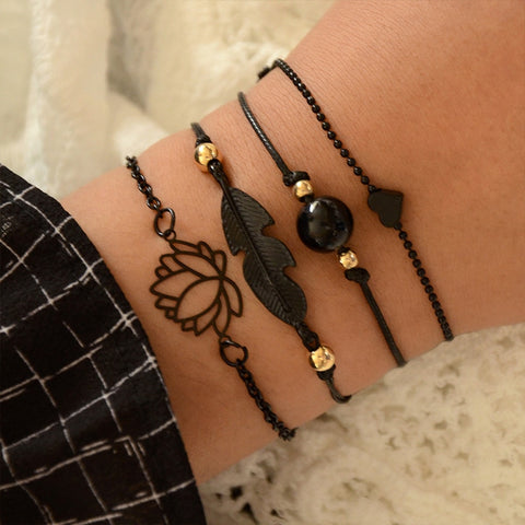 New Trendy Geometric Link Chain Bracelet Set