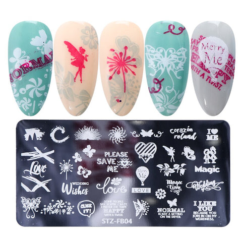New Nail Stamping Lace Petals