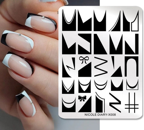 New Flower Stripe Design Stamping Plates