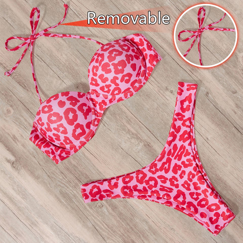 Women 2023 Leopard Brazilian Bikini Set