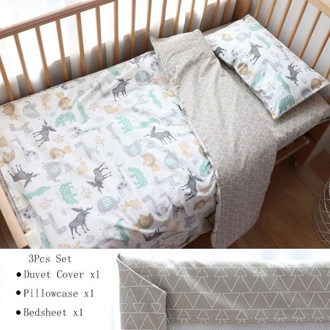 3 Pcs Baby Crib Bedding Set