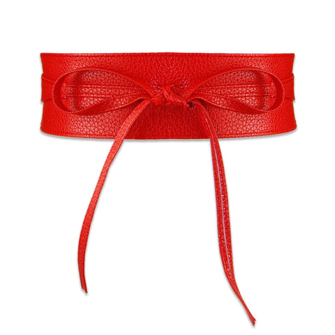 Women Dress Leather Bowknot Wide Belts