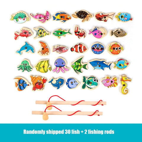 New Montessori Wooden Magnetic Fishing Toys