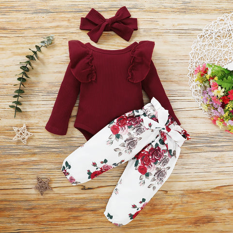 3Pcs Baby Girl Clothes Set