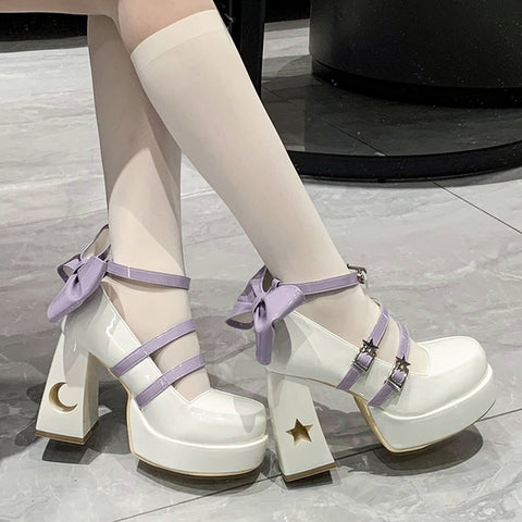 Women 2023 Spring Punk Thick Heel