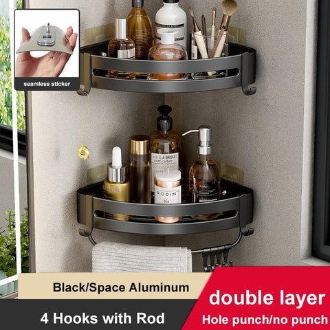 Aluminum Shower Corner Caddy Storage Shelf