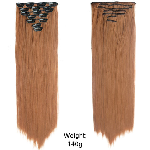 New Long Straight Clip In Hairpiece Hair Extensions